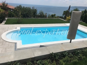 Басейн Styropool 800 х 400 х 150 см с римска стълба, автоматично покривало и бяло пвц - фолио 0,80 мм, гр. Варна