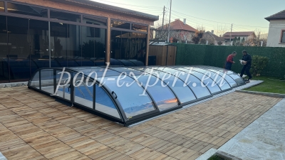 Правоъгълен басейн Styropool 700 х 350 х 150 см с телескопично покритие Azure Flat от Alukov, Пирдоп